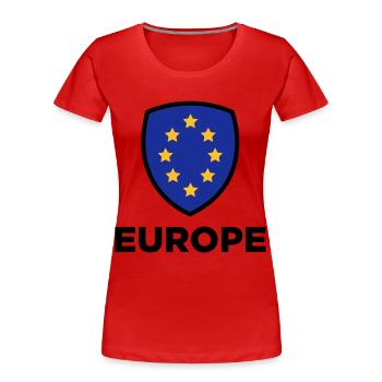 Die Unionsflagge von Europa - Frauen Premium Bio T-Shirt - Rot - Vorne - Mia (176cm)