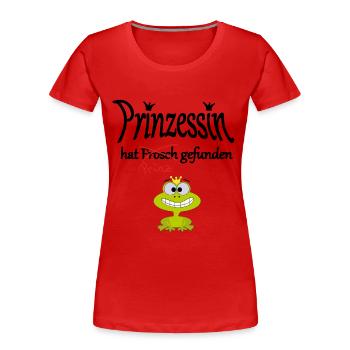 Prinzessin - Frosch - Frauen Premium Bio T-Shirt - Rot - Vorne - Mia (176cm)