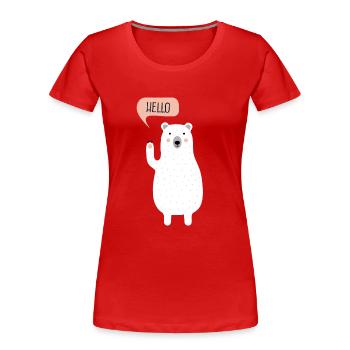 Niedlicher Eisbär, Cute Polarbear Winter Design - Frauen Premium Bio T-Shirt - Rot - Vorne - Mia (176cm)