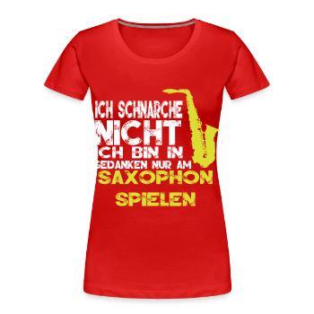 Saxophon Schnarchen - Frauen Premium Bio T-Shirt - Rot - Vorne - Mia (176cm)