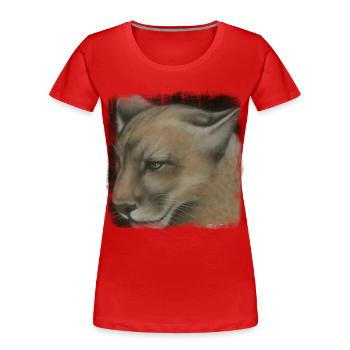 couguar - T-shirt bio Premium Femme - rouge - Devant - Mia (176cm)