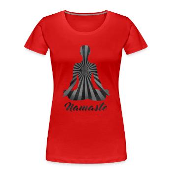 Namaste - Frauen Premium Bio T-Shirt - Rot - Vorne - Mia (176cm)