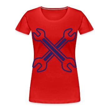 Crossed wrench - Women's Premium Organic T-Shirt - red - Front - Mia (176cm)