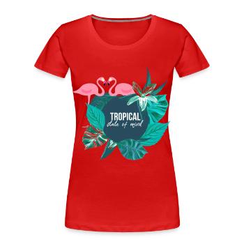 Tropisch - Frauen Premium Bio T-Shirt - Rot - Vorne - Mia (176cm)
