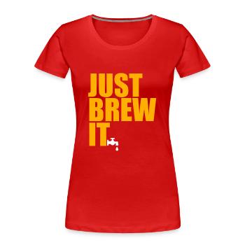 bière - T-shirt bio Premium Femme - rouge - Devant - Mia (176cm)