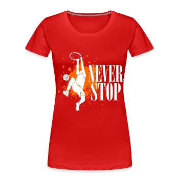 Basketball Korb Sport Geschenkidee - Frauen Premium Bio T-Shirt - Rot - Vorne - Mia (176cm)
