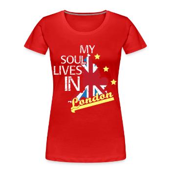 England UK United Kingdom Gift Idea - Women's Premium Organic T-Shirt - red - Front - Mia (176cm)