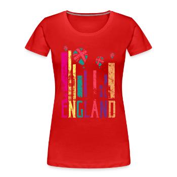 England UK retro vintage - Women's Premium Organic T-Shirt - red - Front - Mia (176cm)