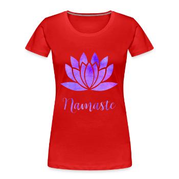 Namaste - Frauen Premium Bio T-Shirt - Rot - Vorne - Mia (176cm)