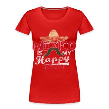 Mexiko Geschenkidee - Frauen Premium Bio T-Shirt - Rot - Vorne - Mia (176cm)
