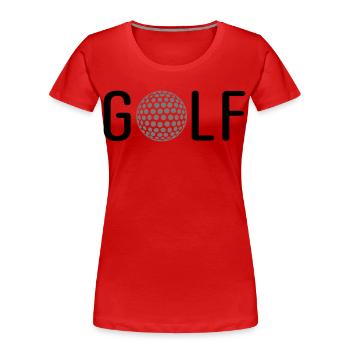 Golf - Frauen Premium Bio T-Shirt - Rot - Vorne - Mia (176cm)