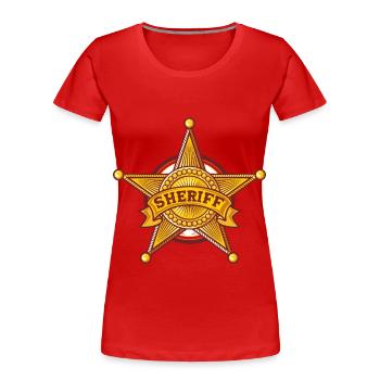 Sheriff Offizier Sheriffstern Dienstmarke - Frauen Premium Bio T-Shirt - Rot - Vorne - Mia (176cm)