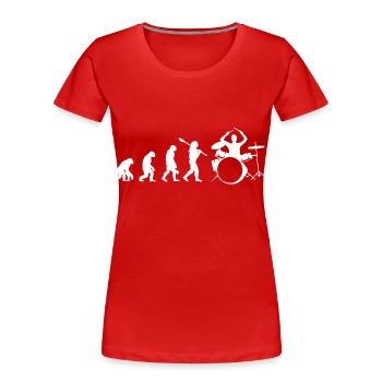 Drummer Evolution Drums Basse - T-shirt bio Premium Femme - rouge - Devant - Mia (176cm)