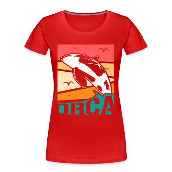 Orca Dolphin Gift Idea - Women's Premium Organic T-Shirt - red - Front - Mia (176cm)