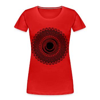 Exotic Yoga Mandala - Geometric Circle Shape - Women's Premium Organic T-Shirt - red - Front - Mia (176cm)