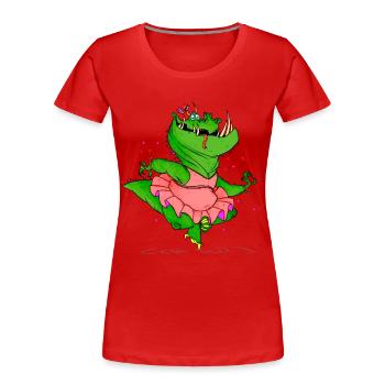 Monster Ballerina | Monster Ballet Dancer - Women's Premium Organic T-Shirt - red - Front - Mia (176cm)