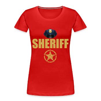 Sheriff Polizei Sheriffstern Abzeichen - Frauen Premium Bio T-Shirt - Rot - Vorne - Mia (176cm)