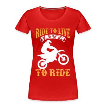 Motocross Ride Offroad Bike Motorrad Rennen - Frauen Premium Bio T-Shirt - Rot - Vorne - Mia (176cm)
