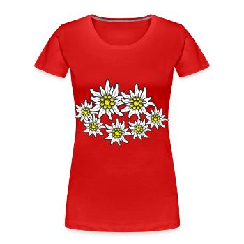 Edelweiß Alpen Berge Alpen-Edelweiß Wandern - Frauen Premium Bio T-Shirt - Rot - Vorne - Mia (176cm)