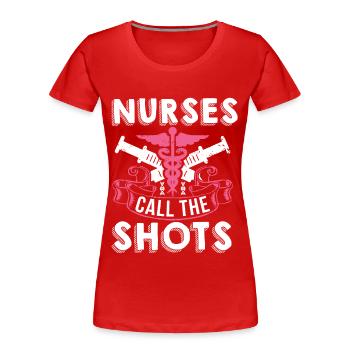 Krankenschwester zu den Spritzen - Frauen Premium Bio T-Shirt - Rot - Vorne - Mia (176cm)