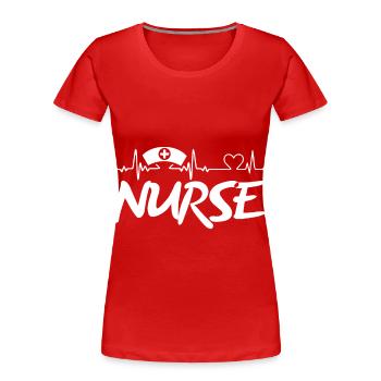 Krankenschwester Herzschlag Erste Hilfe Notfall - Frauen Premium Bio T-Shirt - Rot - Vorne - Mia (176cm)