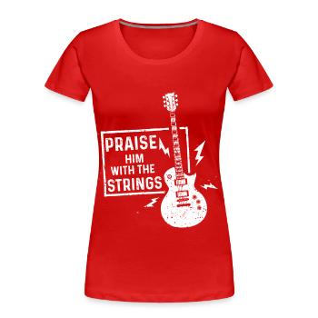 Gitarrist Saiten Rocken Musiker Rocker Gitarre - Frauen Premium Bio T-Shirt - Rot - Vorne - Mia (176cm)