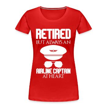 Retired pilot - Women's Premium Organic T-Shirt - red - Front - Mia (176cm)