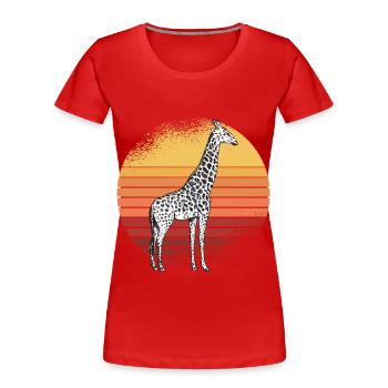 Girafe Retro Africa Savannah - T-shirt bio Premium Femme - rouge - Devant - Mia (176cm)