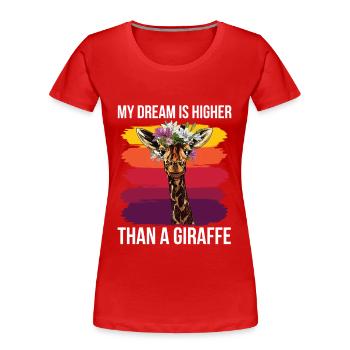 Girafe Dream Africa Girafe Savannah - T-shirt bio Premium Femme - rouge - Devant - Mia (176cm)