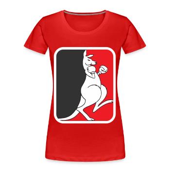 Kangaroo Boxing Australia Retro Fauna - Women's Premium Organic T-Shirt - red - Front - Mia (176cm)