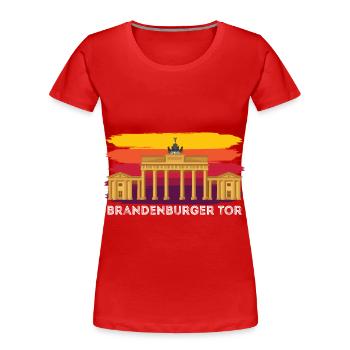 Brandenburger Tor in Berlin Deutschland - Frauen Premium Bio T-Shirt - Rot - Vorne - Mia (176cm)