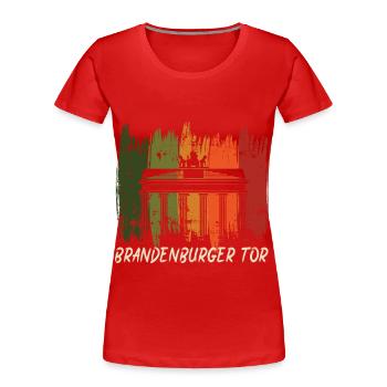 Brandenburger Tor Retro Berlin Deutschland - Frauen Premium Bio T-Shirt - Rot - Vorne - Mia (176cm)
