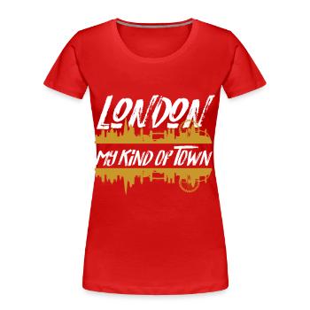 London meine Stadt Big Ben Riesenrad UK England - Frauen Premium Bio T-Shirt - Rot - Vorne - Mia (176cm)