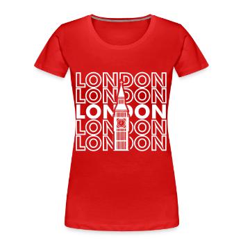 Big Ben London Retro Riesenrad UK England - Frauen Premium Bio T-Shirt - Rot - Vorne - Mia (176cm)