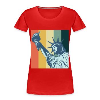 Statue of Liberty NYC Big Apple New York Liberty - Women's Premium Organic T-Shirt - red - Front - Mia (176cm)