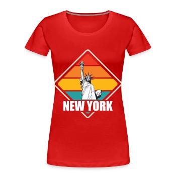 New York Statue of Liberty Big Apple NYC Liberty - Women's Premium Organic T-Shirt - red - Front - Mia (176cm)