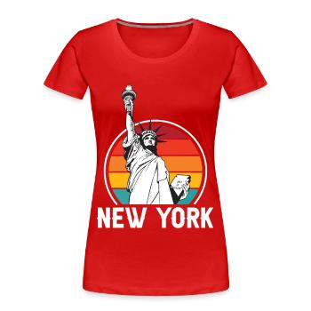 New York Statue of Liberty NYC Liberty Island - Women's Premium Organic T-Shirt - red - Front - Mia (176cm)
