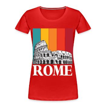 Colosseum Italy Rome Ancient Romans Tuscany - Women's Premium Organic T-Shirt - red - Front - Mia (176cm)
