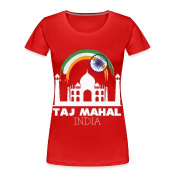 Taj Mahal Palace India Tourist Asia - Women's Premium Organic T-Shirt - red - Front - Mia (176cm)