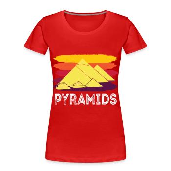 Pyramide de Gizeh Egypte Sphinx Anubis - T-shirt bio Premium Femme - rouge - Devant - Mia (176cm)
