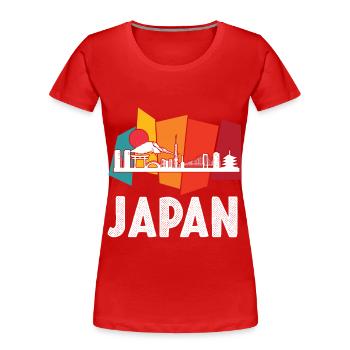 Japan Skyline Tokyo Berge Asien - Frauen Premium Bio T-Shirt - Rot - Vorne - Mia (176cm)