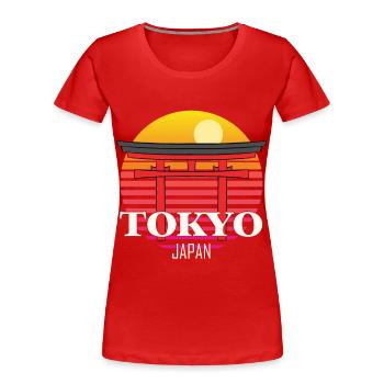 Tokyo Japan Tempel Tourist Asien Japanisch - Frauen Premium Bio T-Shirt - Rot - Vorne - Mia (176cm)