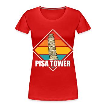 Pisa Tower Italy Tuscany Retro Florence - Women's Premium Organic T-Shirt - red - Front - Mia (176cm)
