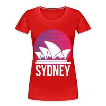 Sydney Australien Wahrzeichen Opernhaus - Frauen Premium Bio T-Shirt - Rot - Vorne - Mia (176cm)