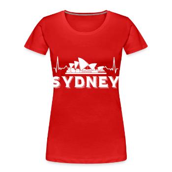 Sydney Heartbeat Opera House Australia - Women's Premium Organic T-Shirt - red - Front - Mia (176cm)