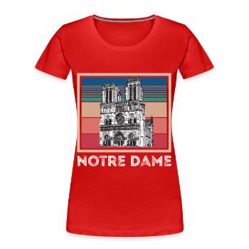 Cathédrale Notre-Dame de Paris centre-ville - T-shirt bio Premium Femme - rouge - Devant - Mia (176cm)