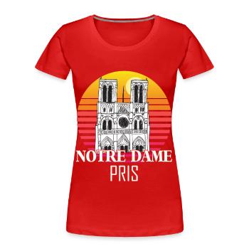 Cathédrale Notre-Dame de France à Paris - T-shirt bio Premium Femme - rouge - Devant - Mia (176cm)