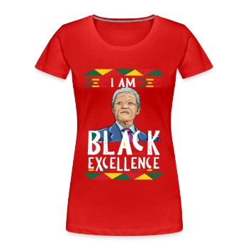 Black Excellence Mandela Freedom Afrique du Sud - T-shirt bio Premium Femme - rouge - Devant - Mia (176cm)