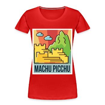 Inka Machu Picchu Ruine Peru Südamerika - Frauen Premium Bio T-Shirt - Rot - Vorne - Mia (176cm)