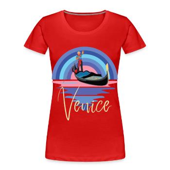 Venedig Gondel Canal Grande Norditalien - Frauen Premium Bio T-Shirt - Rot - Vorne - Mia (176cm)
